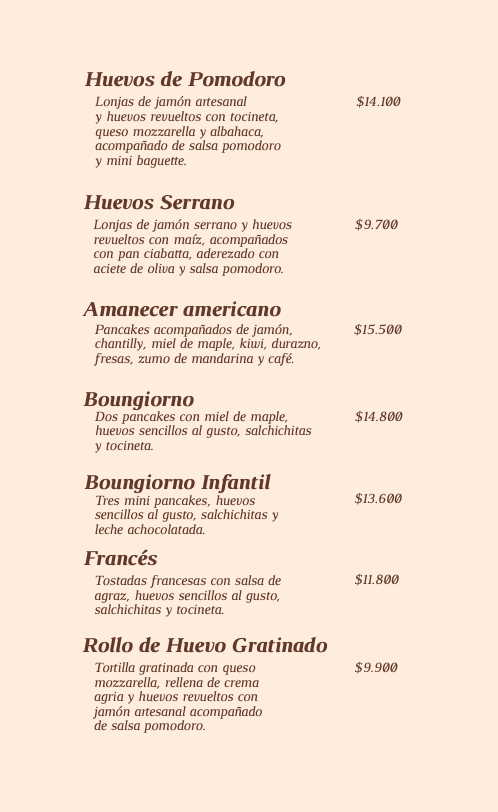 Carta de Pan & Chocolate — página 8